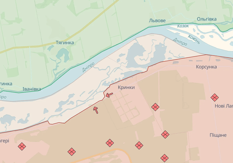 Херсонское направление, карта