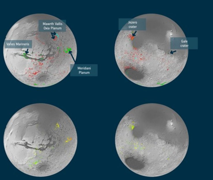 Марс, вода, карта
