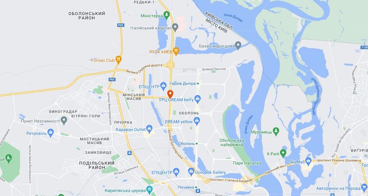 Місце падіння крана у Києві 9 жовтня