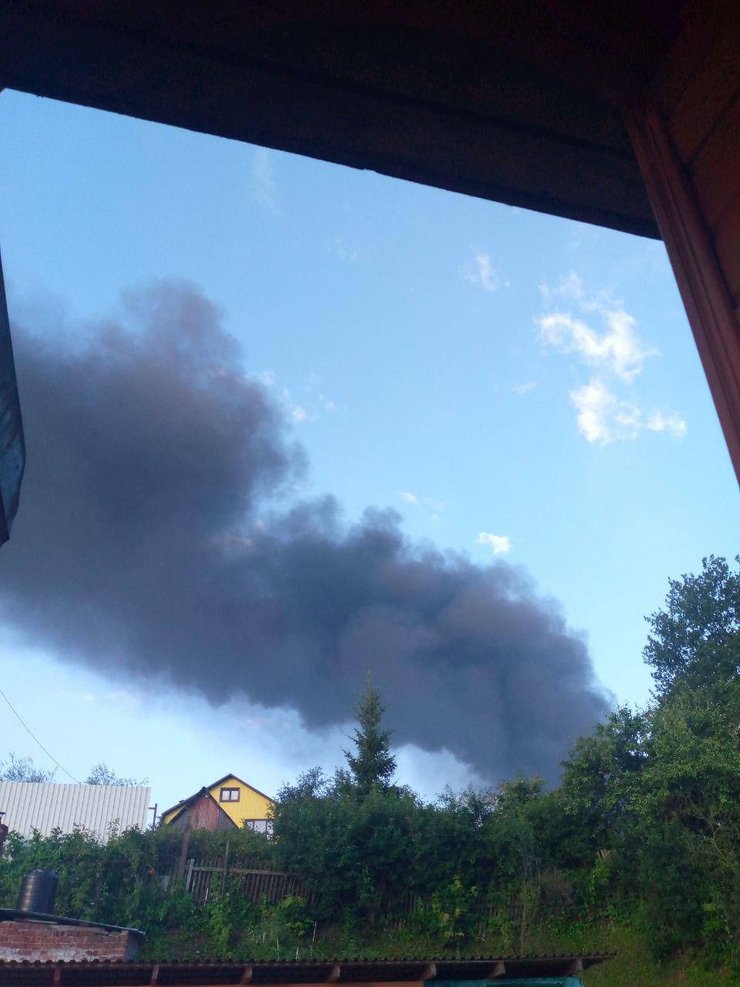 У Сергієво-Посадському округі РФ 7 липня здійнявся дим після нальоту дронів
