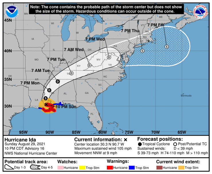 ураган, ида, маршрут, карта