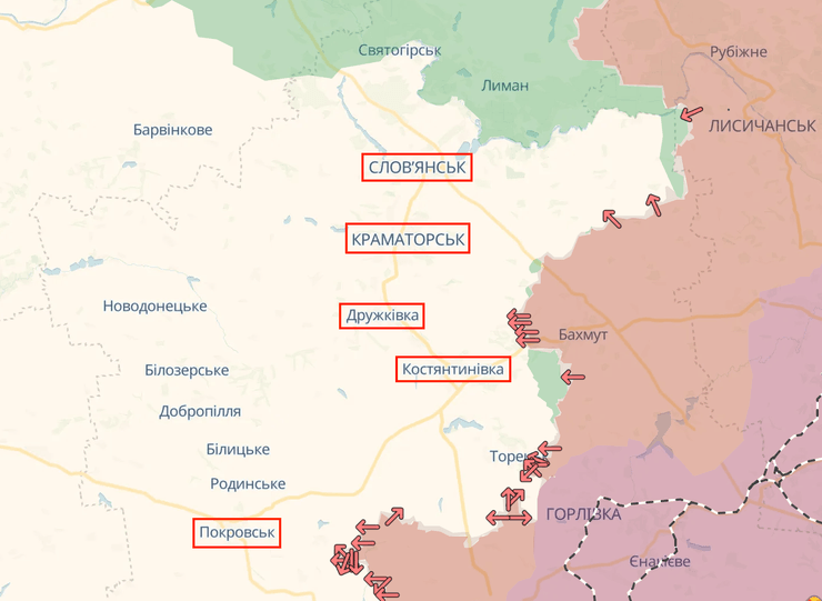 Донецкая область, Покровское направление, Торецкое направление, Покровск, Торецк, Нью-Йорк, ситуация на фронте