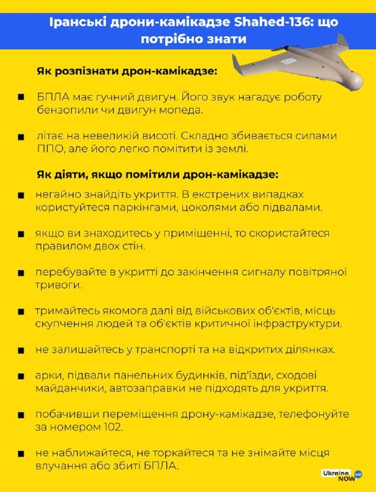 Дрон Герань-2 пам'ятка безпілотник Shahed-136 шахід поради