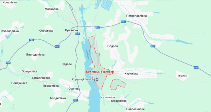 Купянск-Узловой на карте