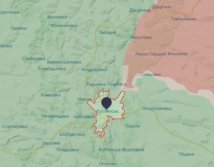 Купянск, Купянское направление, Харьковская область, карта боевых действий