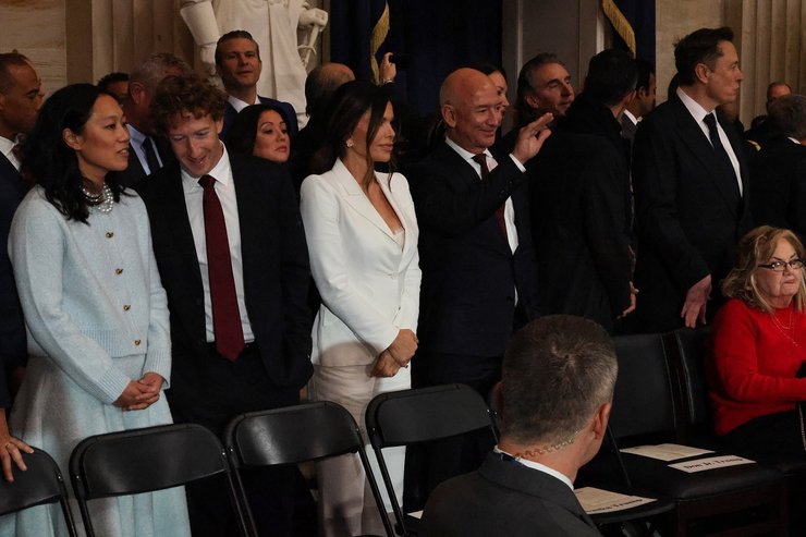 Марк Цукерберг и Присцилла Чан на инаугурации Трампа