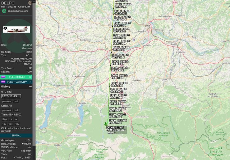 Маршрут самолета