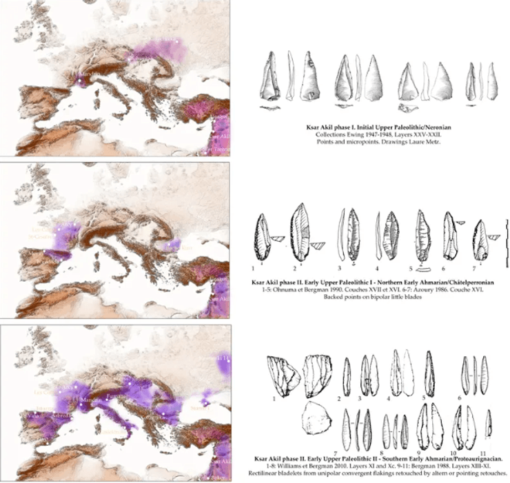 Грот Мандрен, Homo sapiens, неандертальцы, Западная Европа, Ксар Акил, орудия труда, палеолитические технологии, эволюция человека, долина Роны, Франция, Ближний Восток, Шательперонская культура, открытия, древние люди, исследования