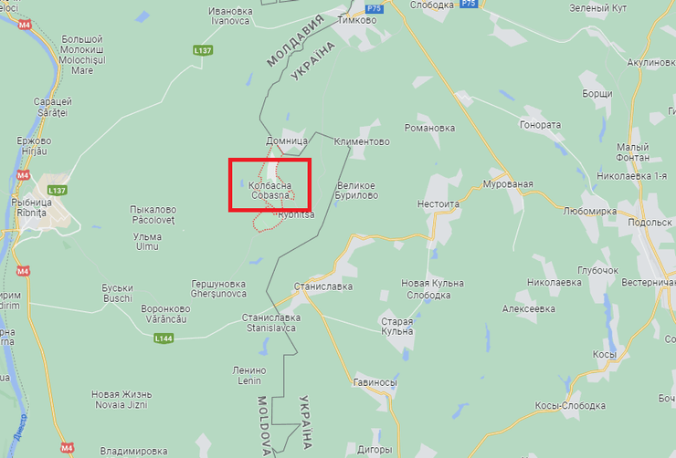 карта колбасна, колбасна, село колбасна, арсенал колбасна, боеприпасы колбасна, военные склады колбасна, ситуация в приднестровье, приднестровье война