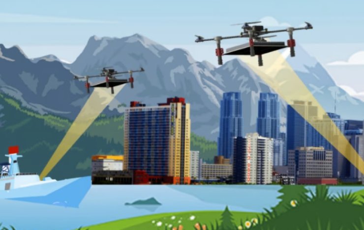 зарядка дронов, лазерные лучи, беспроводная зарядка