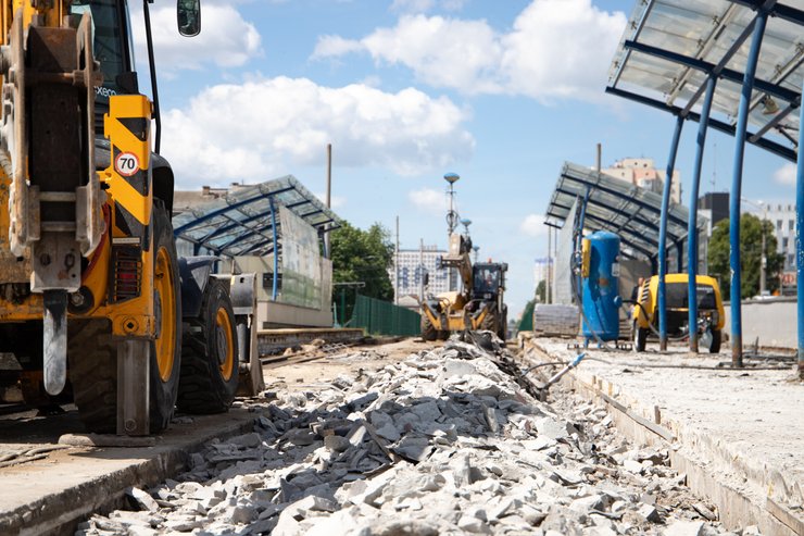 индустриальный путепровод, ремонт, киев, трамвай, фото