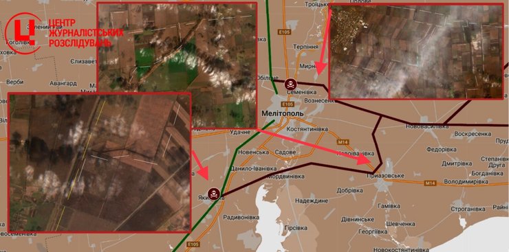 Майбутні вузлові станції залізничного коридору Росії в смт. Якимівка, Приазовське та поблизу с. Воскресенка Мелітопольського р-ну. 25.02.2024 р.