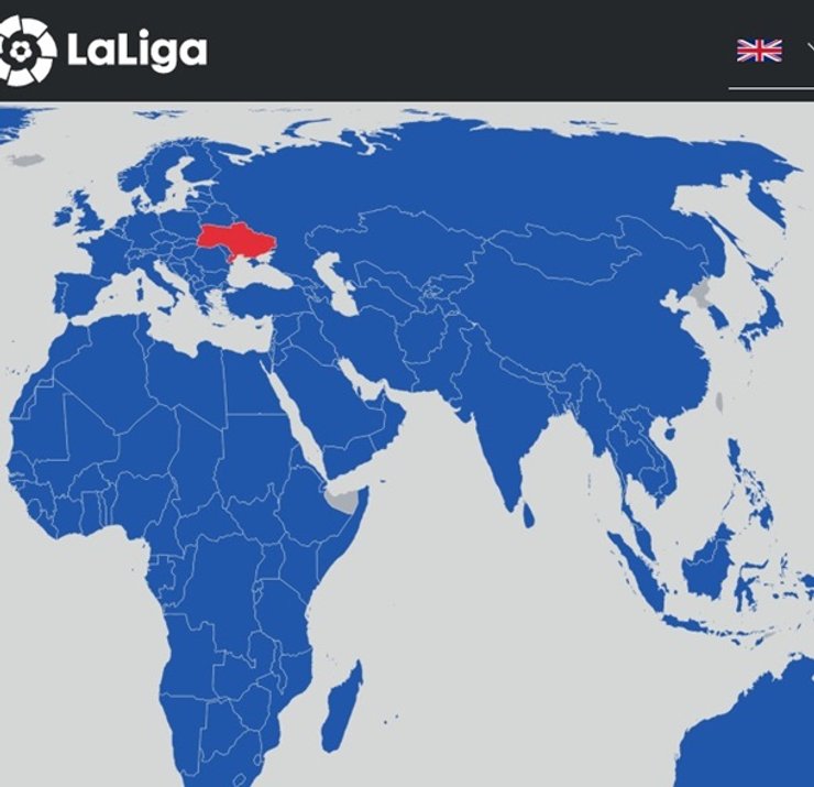 карта Ла Лиги без Крыма в Украине