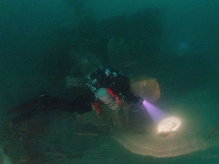 дайвер, вода, фото