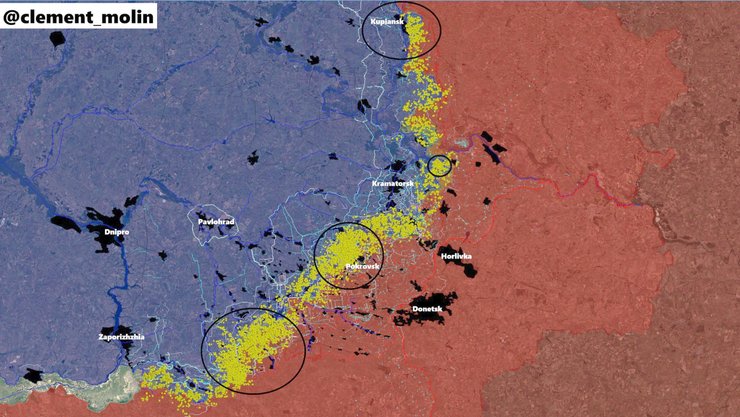 Карта активности ВСУ и ВС РФ в феврале 2026 года