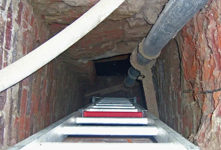 спуск в тунель драбина