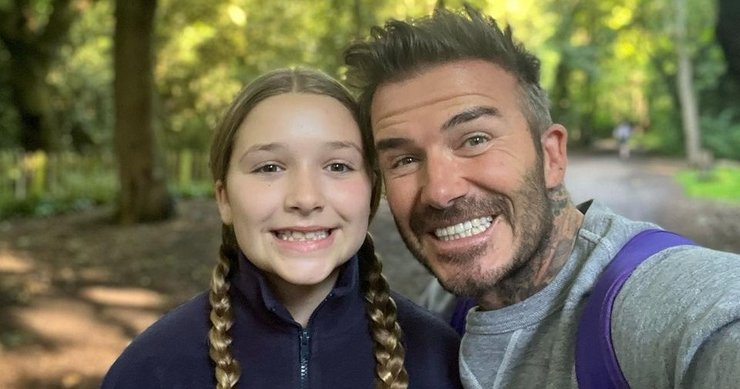 Дэвид Бекхэм с дочерью Харпер