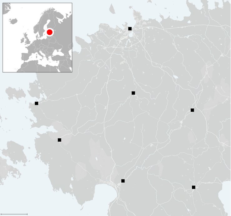 Эстония, карта