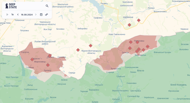 Карта DeepState: Харьковская область