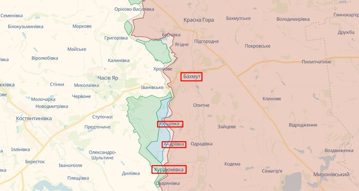 события под Бахмутом