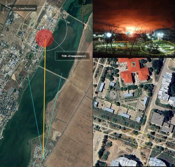 Место удара дронов по Буденновску