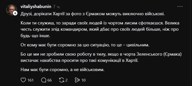 Реакція українців на співпрацю Єрмака та "Хартії"