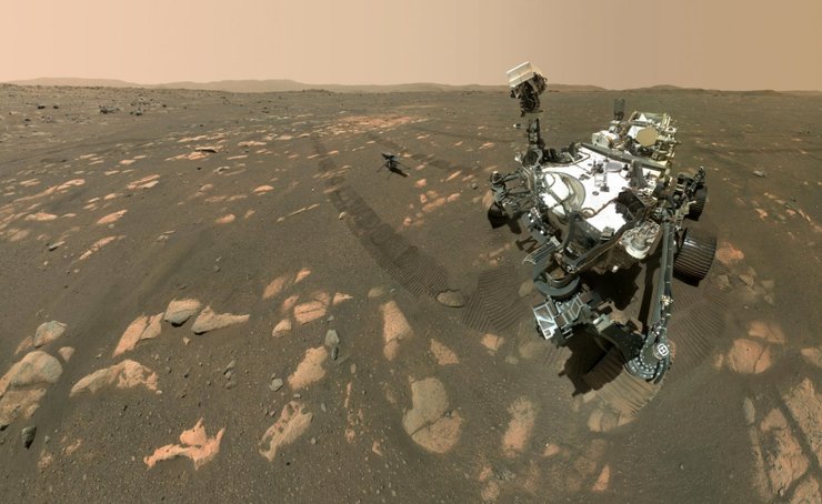 марсоход, вертолет, Perseverance, Ingenuity, Марс