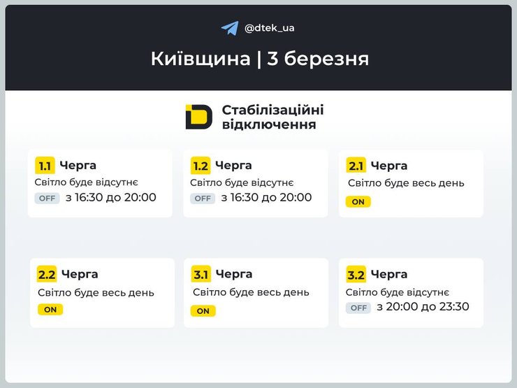 Киевщина ДТЭК 3 марта