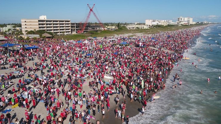 Америка, Флорида, серфінг, фестиваль, Санта, Новий рік, благодійність