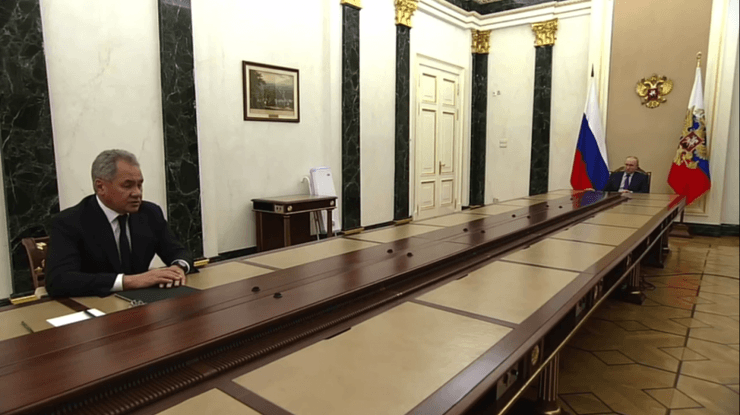 длинный стол, шойгу, владимир путин