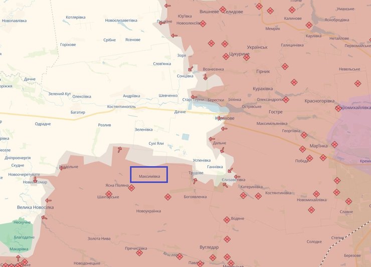 Карта Кураховское направление