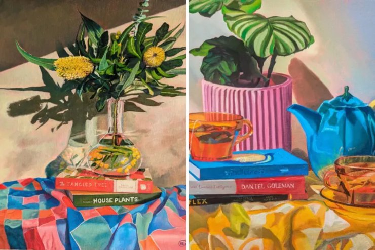 Жінка почала малювати картини, хобі, стала художницею, жінка продала картину, стала знаменитою, чай медом, дорога картина, хобі приносить прибуток