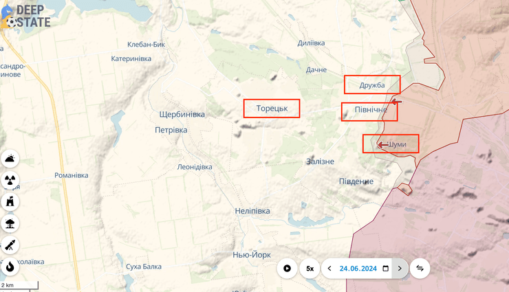 битва за торецк, ситуация в торецке