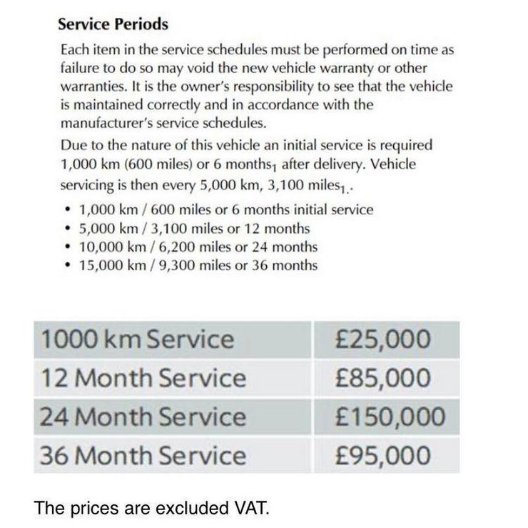 Aston Martin Valkyrie стоимость обслуживания