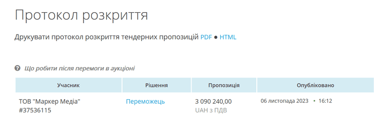 Стало известно о схемах закупок для телевидения на 3 млн грн