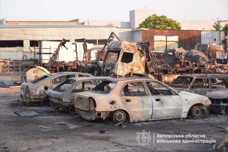Наслідки обстрілу Запоріжжя