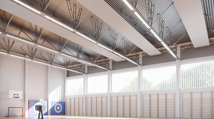 Потолочное охлаждение в спортзале