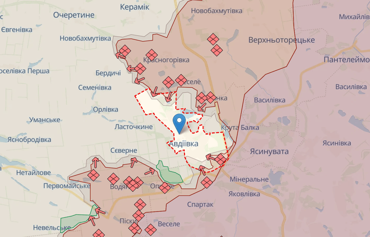Авдеевка на карте, Авдеевка, Авдеевка на карте Украины, карта боевых действий