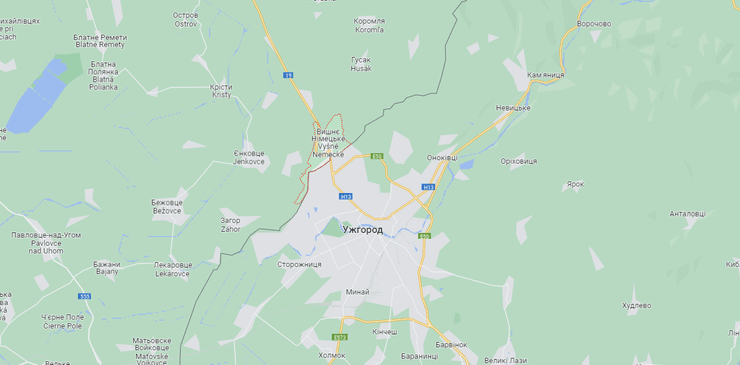 карта, пункт пропуску"Вишнє Нємецьке – Ужгород"