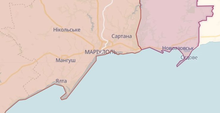 Карта бойових дій, Маріуполь, Нікольське, Мангуш