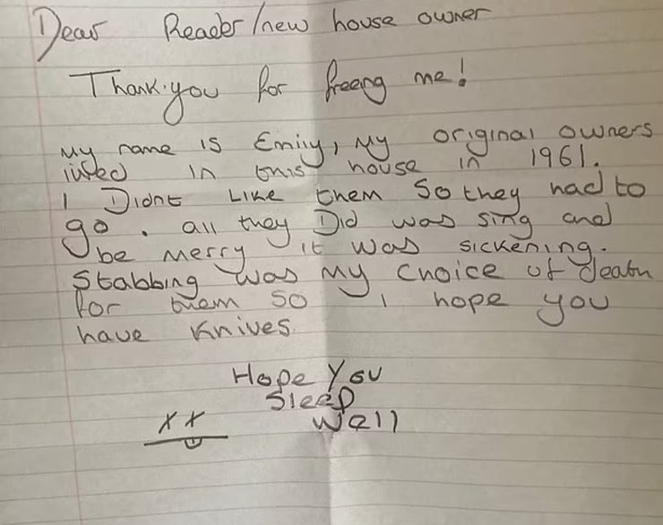 записка, кукла, новый дом