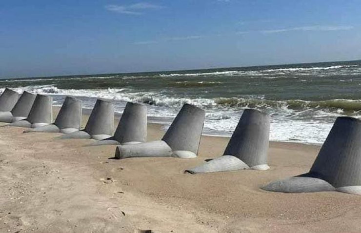 тетраподы, укрепления, фортификационные сооружения, пляж, Затока, Одесская область