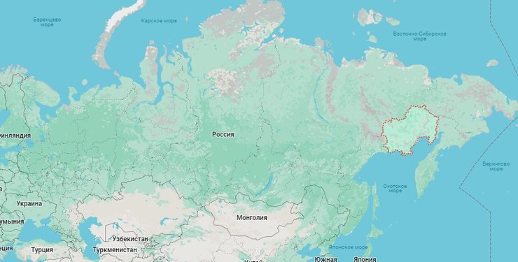 Магаданська область, Росія, карта