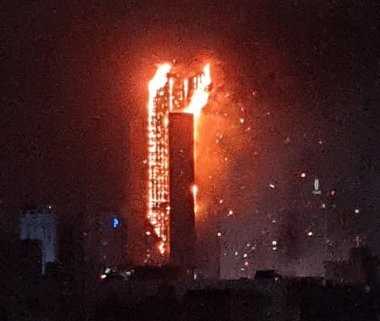 южная корея, пожар