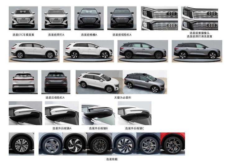 Варианты внешнего декора Audi Q5 e-tron