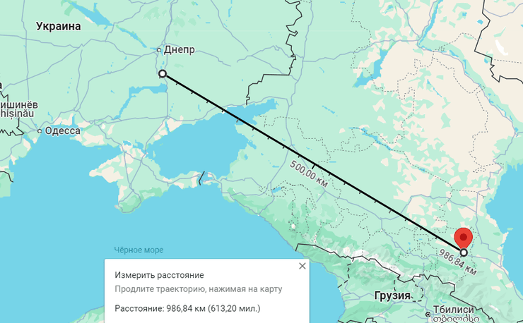 Відстань від Запоріжжя до Чечні
