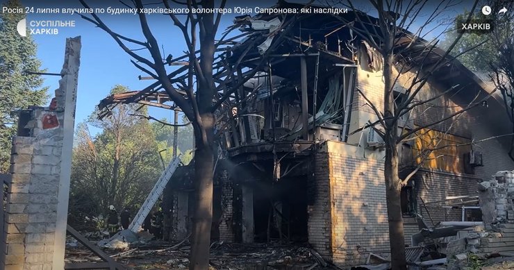 Обстрел Харькова, 24 июля, дом, волонтер