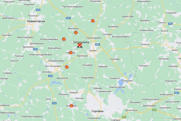 Ситуация возле Бахмута