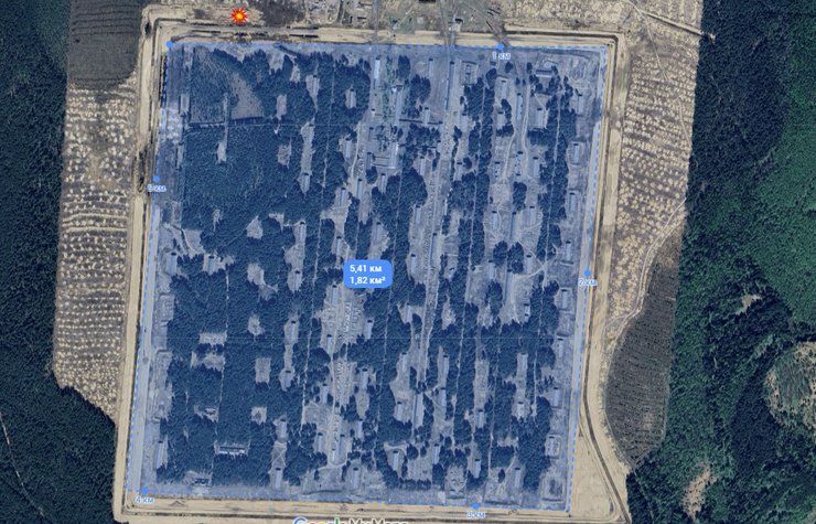 Супутникове фото 100 арсеналу ГРАУ у Неї Костромської області