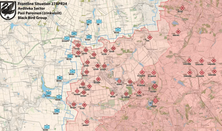 Ситуация возле Очеретино, карта